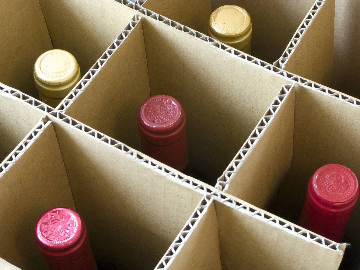 Wine in storage box